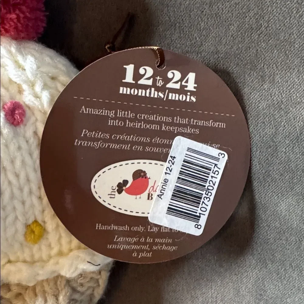 Daisy Baby Toddler Crocheted Cupcake Hat Beanie with Ear Flaps 12-24 Months NWT